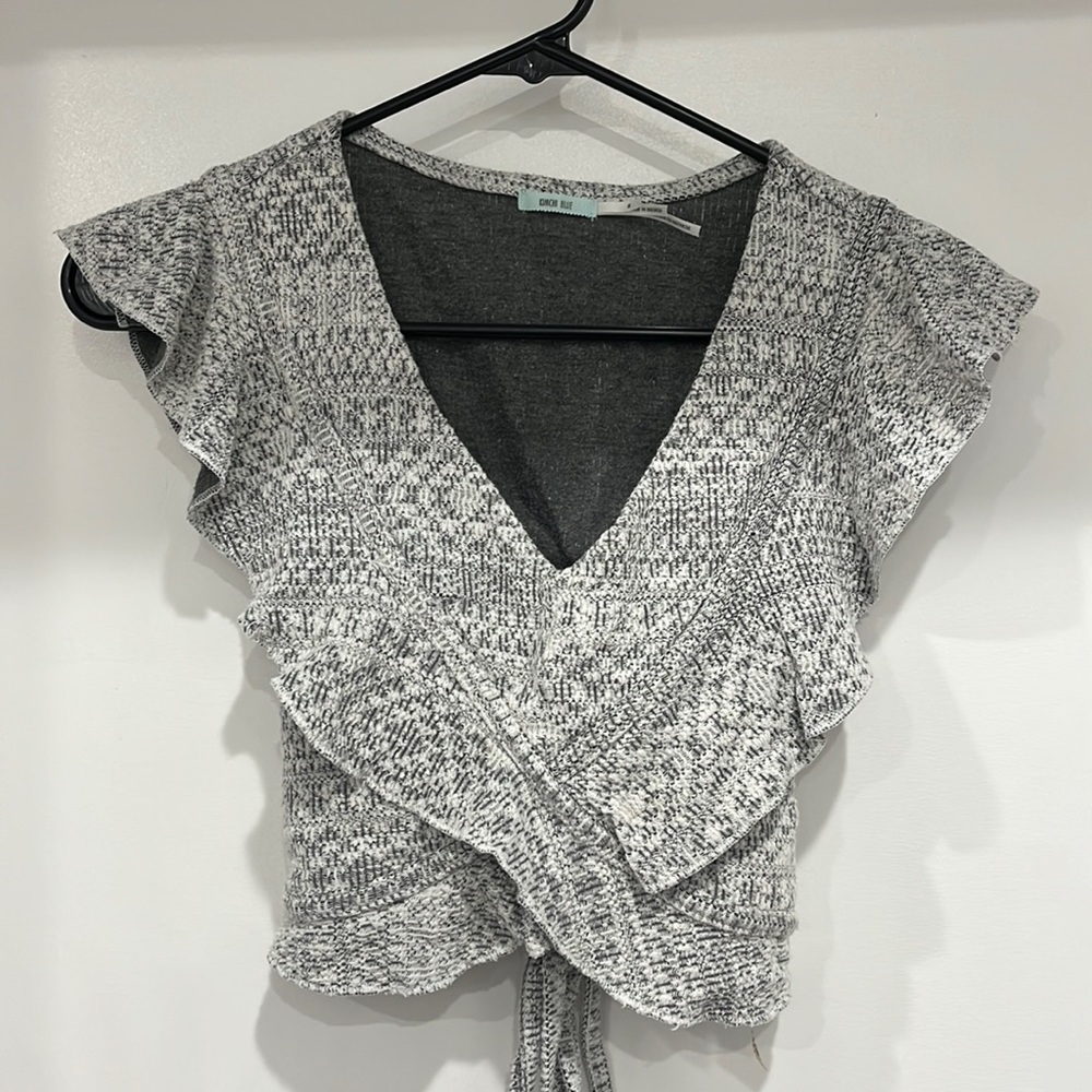 Small Kimchi Blue Festival Ruffle Crop Top Blouse